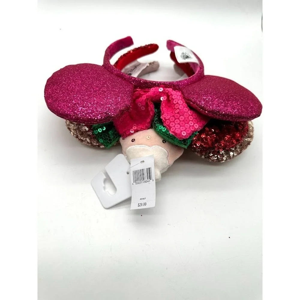 Disney Parks Minnie Mouse Ears Headband Sequin‎ Bow Lot 3 Authentic Food & Wine